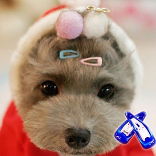 PET SHOW Cute 0.9" Waterdrop Small Snap Hair Clips Pet Grooming Products Dog Cat Puppy Short Hair Accessories Random Color Pack of 20