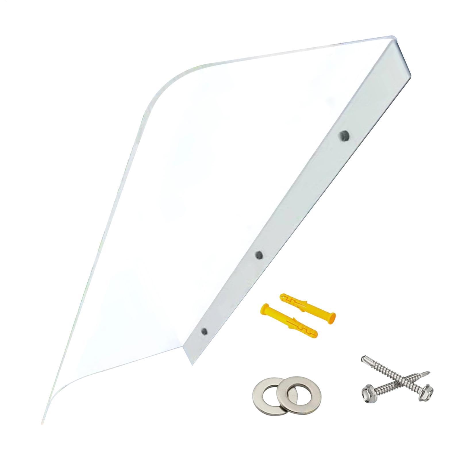 Marquesina Puerta Principal - Alero Exterior | Cubierta Opaca De Policarbonato | 40x40cm, Protección Lluvia Nieve Rayos UV, Fijación Mural Para Ventanas, Patios, Terrazas, Jardines, Instalación