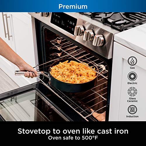 Ninja C30150 Foodi Neverstick Premium 5-Quart Sauté Pan With Glass Lid, Hard-Anodized, Nonstick, Durable & Oven Safe To 500°F, Slate Grey #TOP3