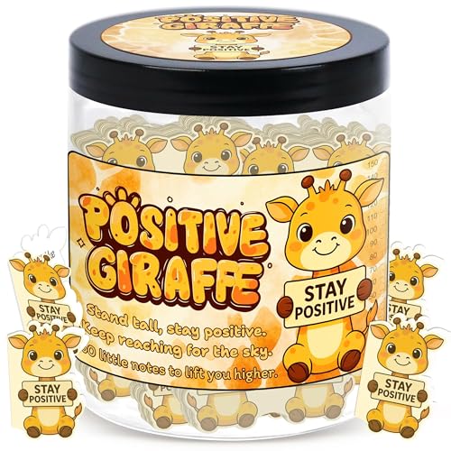Positive Giraffe Jar With 60 Daily Affirmation Cards - Giraffe Gifts For Women And Giraffe...