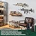 Horizontal Gun Wall Mount for Indoor Display - Yoke Design Rifle Wall Mounts, Heavy Duty Steel Shotgun Wall Holder, Adjustable Bow Wall Hanger, Wall Mount Gun Hooks with Protective Composite Padding