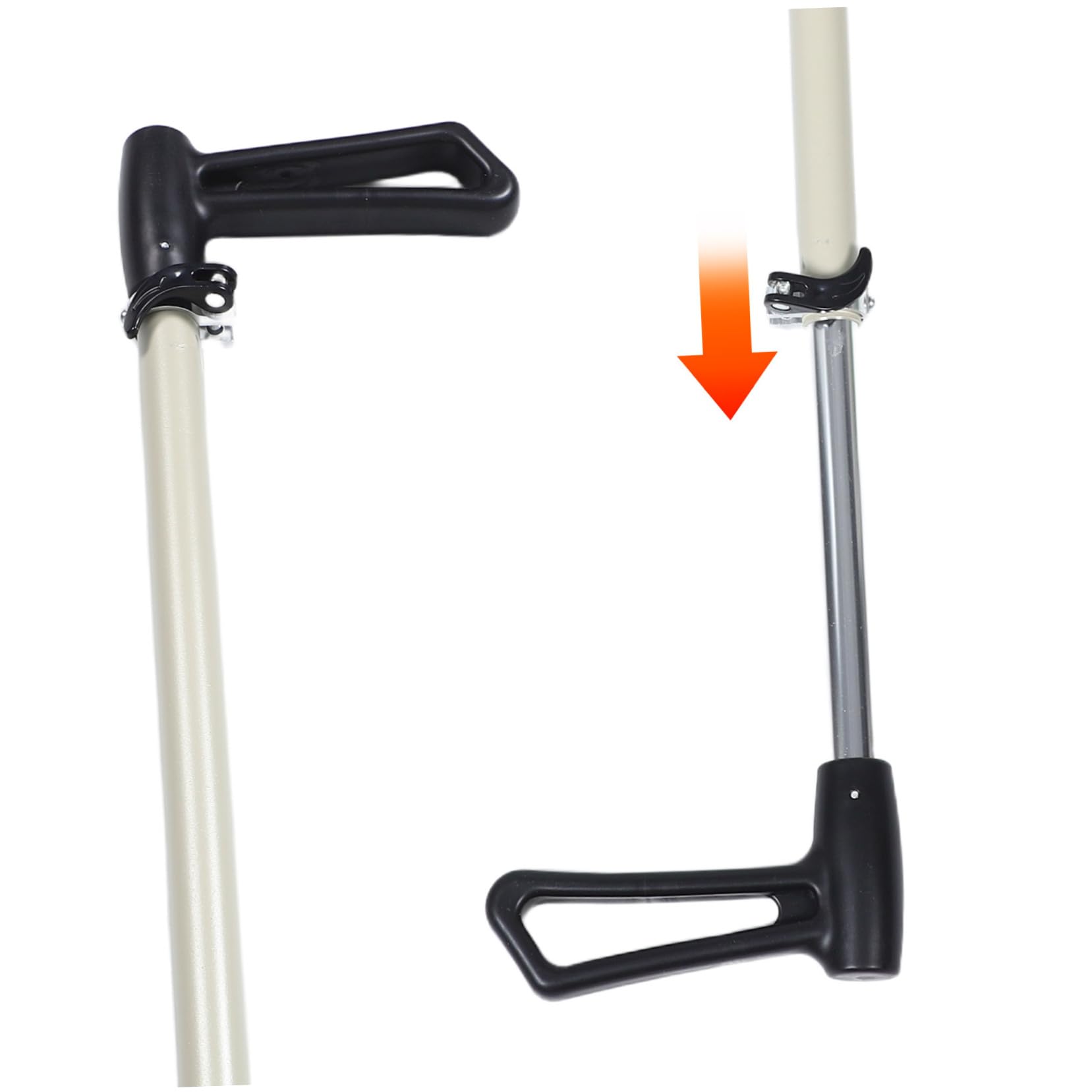 UKCOCO Handle di Ricambio per Passeggino Maniglia di Spinta per Carrozzina Accessorio in Metallo Leggero per Ragazza e Bambine Asta di Sostituzione Facile da Installare per Passeggino