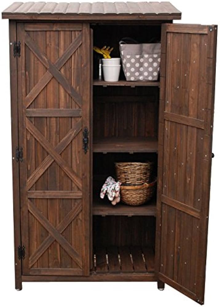 オールドカントリー調ストッカー160 収納庫 物置 大容量 木製 オールドカントリー調ストッカー160 収納庫 物置 大容量 木製