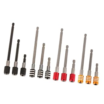 Ubersweet 3Pcs 1/4 Screwdriver Extension Quick Release Hex Shank Holder Drill Bits Black