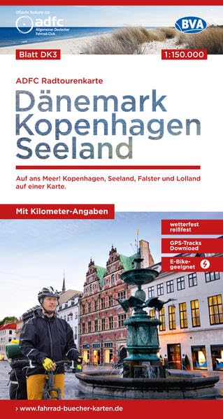 BVA BikeMedia GmbH Denmark Copenhagen Seeland cycling map (DK3)