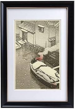 Amazon.co.jp: 川瀬巴水 『河岸の雪』他 3枚セット 85x156mm