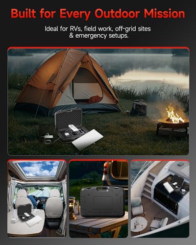 Image of Starlink Gen 3 Hard Case with Built-In AC & RJ45 Ports - Waterproof Protective Case for Starlink V3 Dish, Power Supply, Cables & Stand - Heavy-Duty Outdoor Storage Box for RV, Camping
