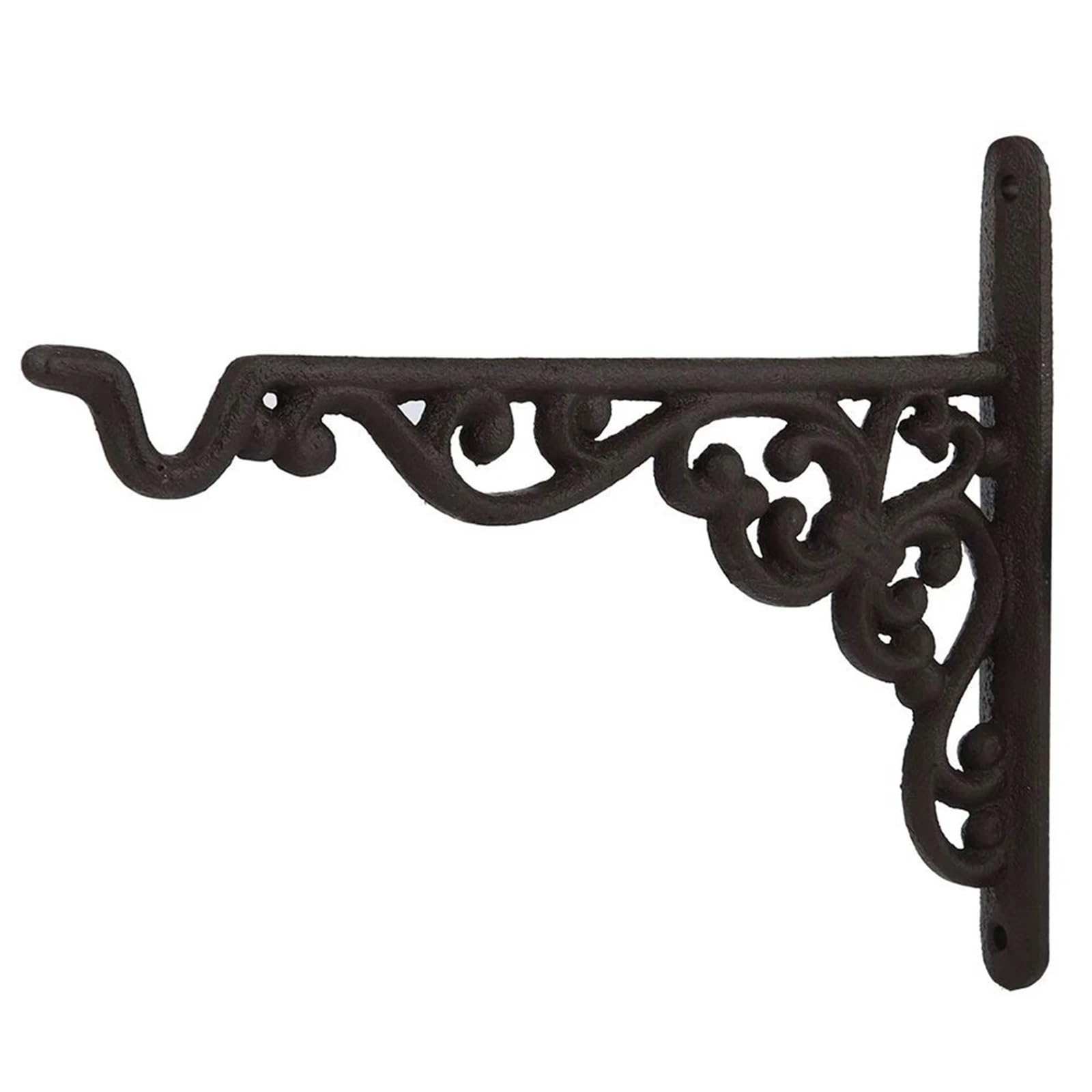 RGOEMHJ Cast Iron Hook Bracket Hanging Planters Basket Garden Flower Pots Hanger Wall Planter Home Decor for Planter Flower