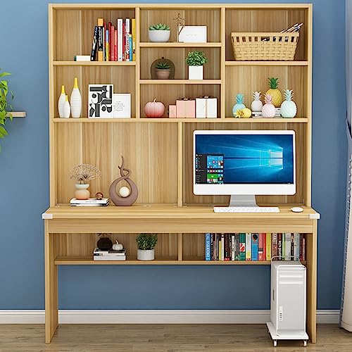 Scrivania per computer con libreria, tavolo da scrittura in legno per piccoli spazi, ideale per adolescenti, studenti e uso domestico e ufficio