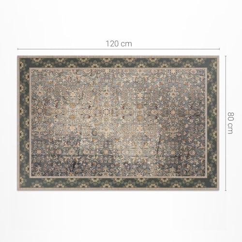 Tapis d'extérieur 80x120 cm en PVC rectangulaire étanche à motif floral pour balcon et jardin - 4