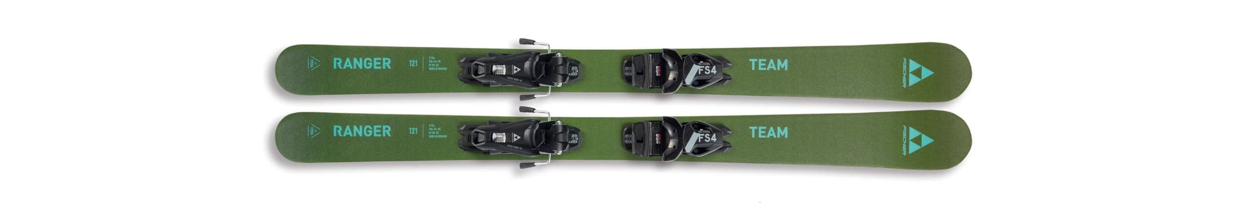 Fischer Kinder Skier Ranger Team JRS 121 cm - Für schnelle Flips und Drehungen, Identische Fahreigenschaften Regular und Fakie, Oliv