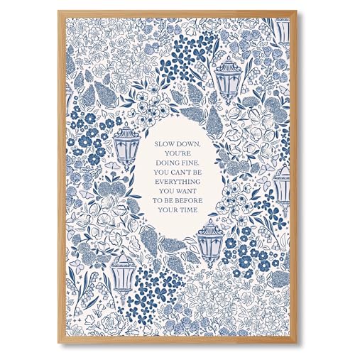Slow Down You're Doing Fine Music Poster Motivational Song Lyric