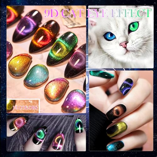 Set de esmalte de uñas gel 9D Cat Eye 8 colores miniatura 2