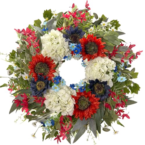 HipTree 24 Inch Patriotic Wreath for Front...