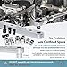 FIRSTINFO F32291C Offset Extension Wrench and Low Profile Socket Set, Includes 1/2 Inch, 1/4 Inch, and 3/8 Inch Square Drive Adapters and 8mm to 17mm 3/8