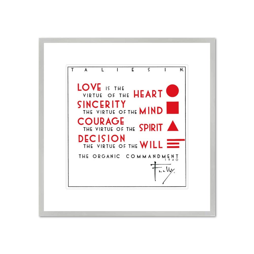 1000Museums : The Organic Commandment, Frank Lloyd Wright - Archival Print (Medium, Silver Frame)