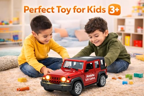 Image of Thar Roxx Metal Light and Sound Toys Car Diecast Toy Car for Kids 1:36 Scale Model Metal Pull Back Sports Car Boys