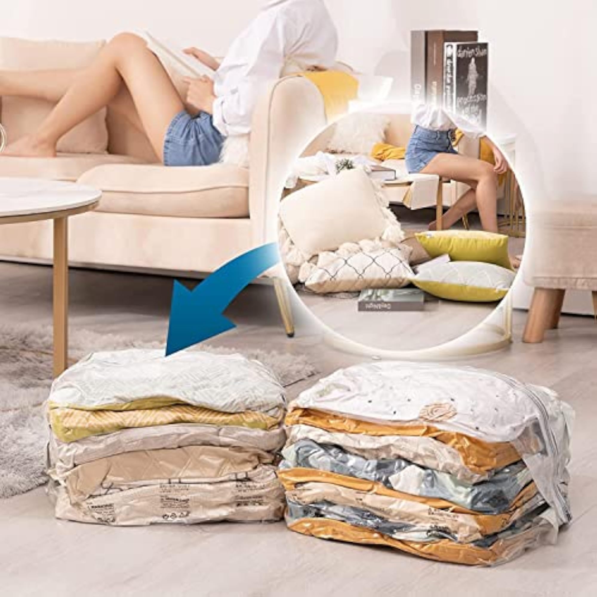 Reusable Vacuum Storage Bags for Clothes and Comforters