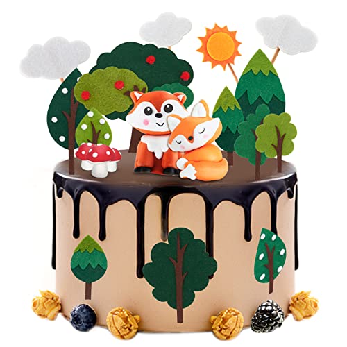 JeVenis Waldtiere Tortenaufleger Set - Niedliche Tierfiguren Für Wald-Geburtstagstorten