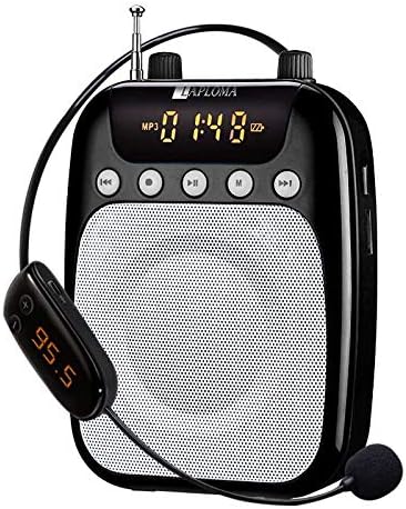 Laploma Retro 2 Portable Rechargeable Loudspeaker with Wireless MIC, Digital Display Speaker, Karaoke, FM Mode, Long Battery Life MP3, FM, SD Card Supported, USB and Aux Cable Support(Black)