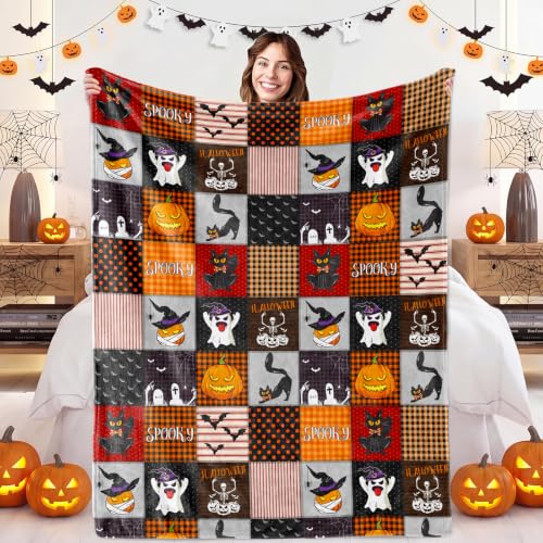 Image of Halloween Throw Blanket, Fall Decorations for Home, 40x60inches