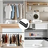 Clothes Rail Heavy Duty for Wardrobe Black, 25 mm Wall-Mounted Oval Hanging Rail, Extendable Wardrobe Rail with 2 Brackets, 43-101 cm - Image 7