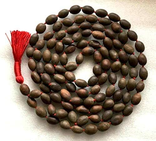 Miniatura 2 de Semilla de loto Kamal Gatta Rosario Japa Mala 108 cuentas Laxmi oración hindú Meditación Japa Mala Chakra mala Collar  Rosario Om Chanting + Gomukhi