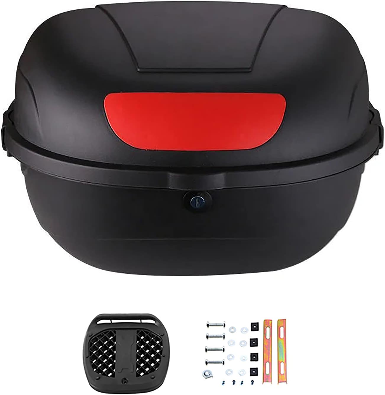 Universal Motorcycle Tour Tail Box Trunk Luggage Top Lock Storage Carrier Case,with Mounting Hardware Trunk Tail Box - Can Store Helmet