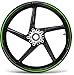 Set Bandes Adhésif Vert Compatible pour les Roues 17 Moto Kawasaki Z650 Tuning