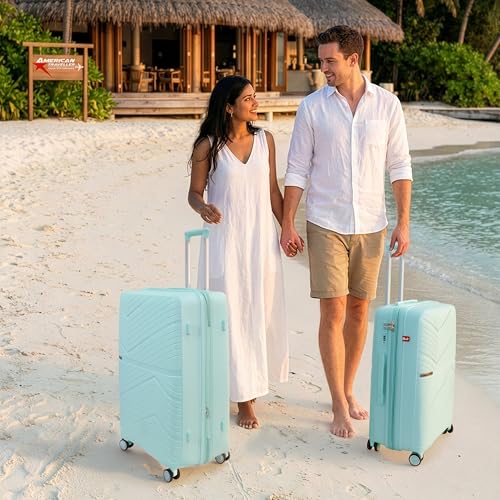 Image of AMERICAN TRAVELLER Prime Trolley Bag Set of 3 | TSA-Type Lock | Polypropylene Hard-Shell, Expandable, TSA-Type Lock, Anti-Theft Zip, 8 Dual Wheels