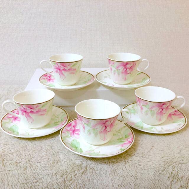 Amazon.co.jp: NARUMI セオドールナルミカップソーサー 5客セット 花 