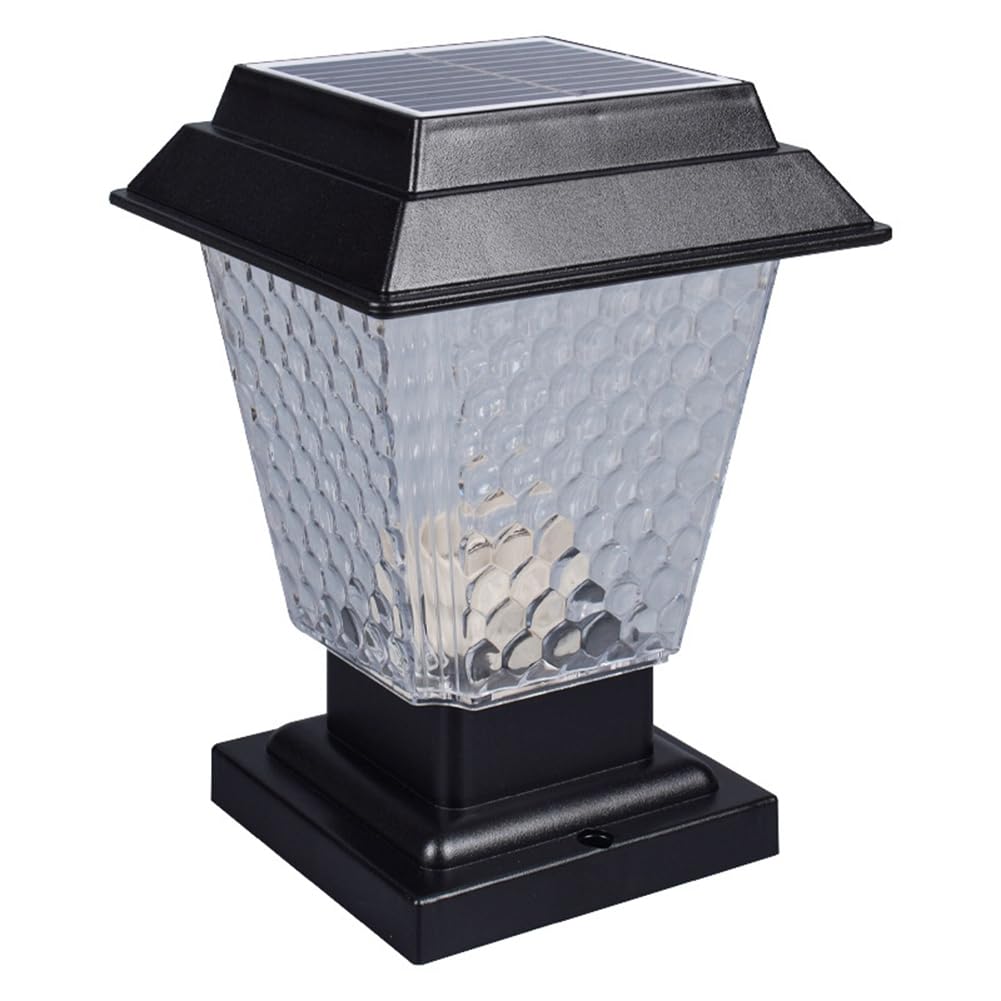 UDSKNV[KSL LED Solar Column Lights Outdoor Waterproof Post Lights Solar Powered Automatic Rechargeable Garden Fence Pillar Lamp