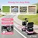 Foldable Mobility Scooter for Adults Elderly– 4-Wheel Portable Motorized Scooter with 330 lbs Capacity, Detachable Battery, Dual Baskets, Cup & Phone Holder, Pink