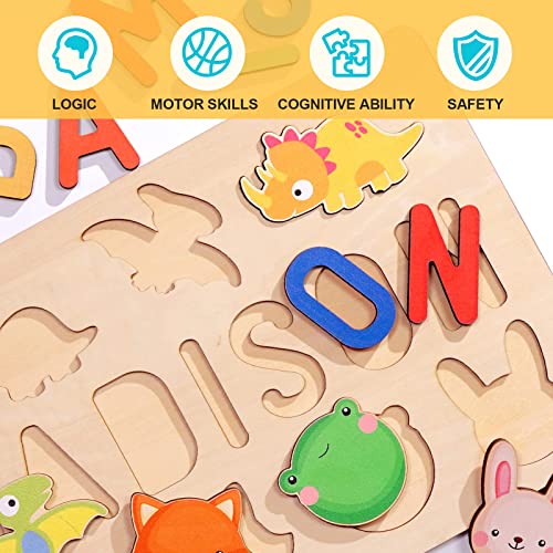 Name Puzzle For Kids Personalized, Custom Wooden Puzzles For Toddlers 1-3，1St Birthday Easter Gifts For Girl And Boy, Montessori Learning Toys #TOP3