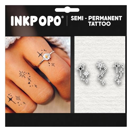 INKPOPO 3 Sheets Semi-Permanent Tattoos for Adults, 7-15 Days Longwear, Waterproof & Realistic...