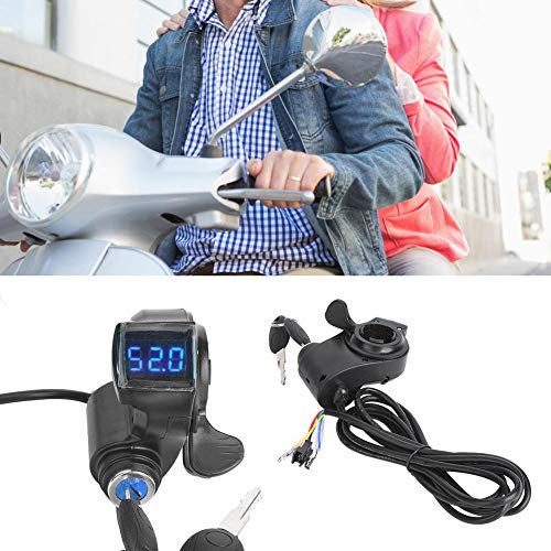 Acelerador Manual Para Bici Eléctrica O Patinete | Pantalla De Voltaje | Identificación Automática 12V-99V | Con Interruptor De Llave