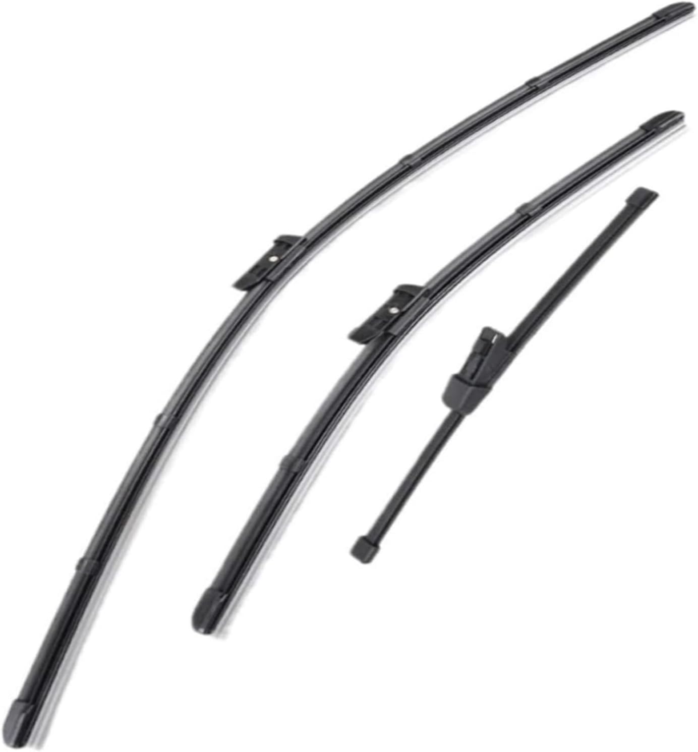 PLAKDFUU Wiper Blades Front Rear Set for VW Polo 6R Hatchback 2010-2017 24"+16"+11" - Silent & Streak-Free