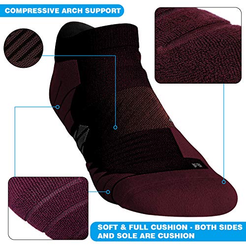 Image of Hylaea No Show Running Athletic Anti-Blister Wicking Coolmax Socks, Seamless Anti-odor