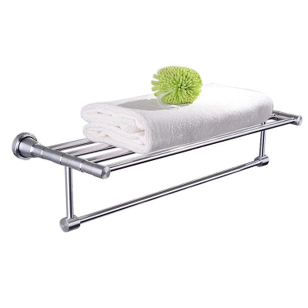 FGXHHS Towel Rails Wall Mounted Bathroom Rack 60cm,Used in Kitchen Toilet Hotel Office,Bright Brushed Space Aluminum