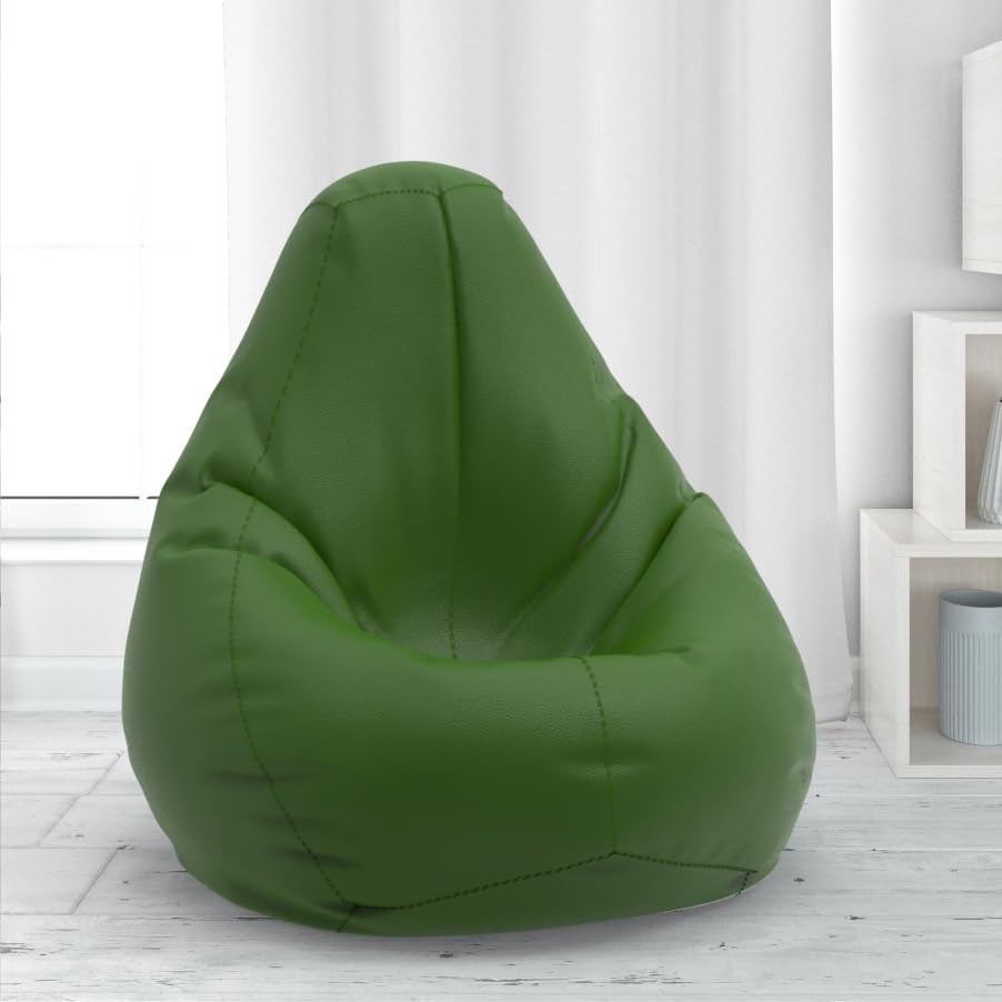 Image of Bean Bag Chair Cover | Size: 1XL | Color: Mehendi | Without Beans | Premium Leatherette Cover (CMF 0501)