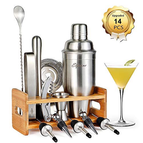 Bartender Kit Cocktail Shaker Set- 14 Pcs Cocktail Making Set, Professional Home Bartending