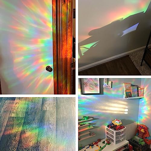 Image of Window Decals for Birds Strikes, DELLAN 35 Anti-Collision Bird Deflectors, Suncatcher Stickers Rainbow Window Clings for Glass Windows