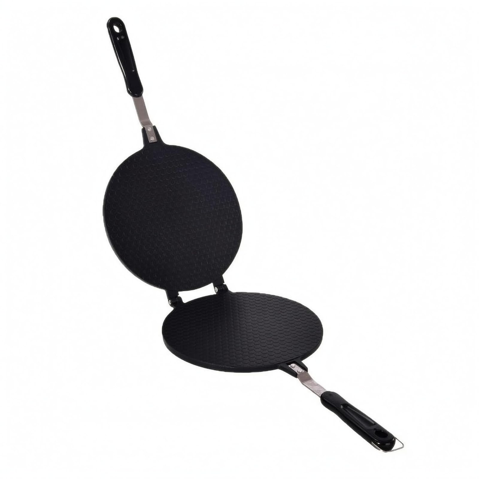 Utensilio Culinario con Mango Largo Aro Cocción Estriado, Negro, Molde Para Rollo De Huevo Grande De 22CM