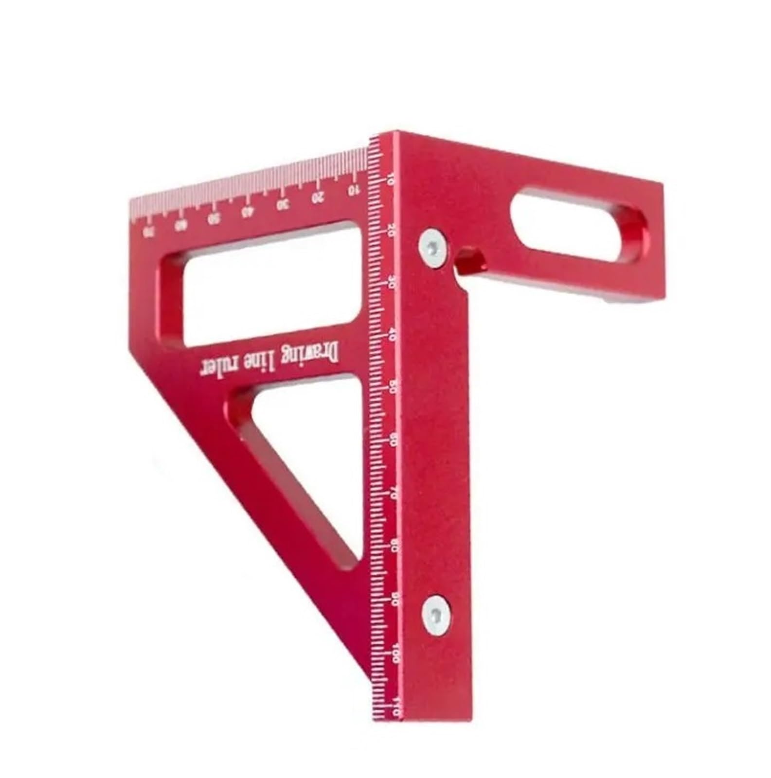 Regla triangular de aleación de aluminio con transportador 3D multiángulo para medidas y ángulos precisos, ideal para artes, manualidades y dibujo técnico