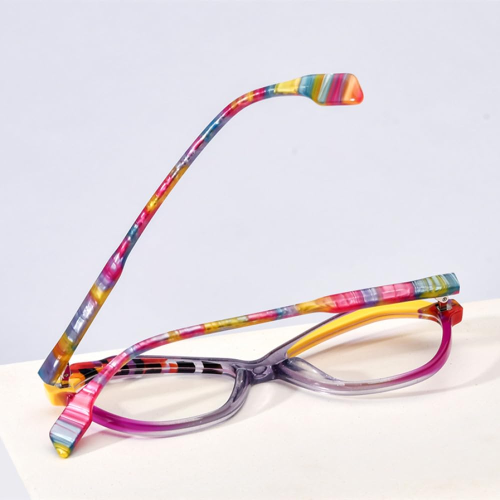 MUTYNE Mehrfarbige Acetat-Brillengestelle für Damen, Cat-Eye-Brillen, trendige Brillen