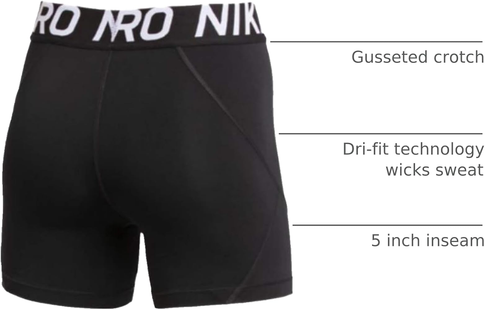 Nike Women's PRO Short 5IN nkCJ5942 010 (Medium) Black/White at Nike Women's PRO Short 5IN nkCJ5942 010 (Medium) Black/White at