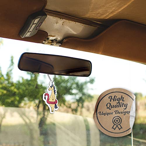 Image of Cute Funny Unicorn Flamingo Car Air Freshener 4 Pack Scented With Premium Oils By Fresh Fresheners