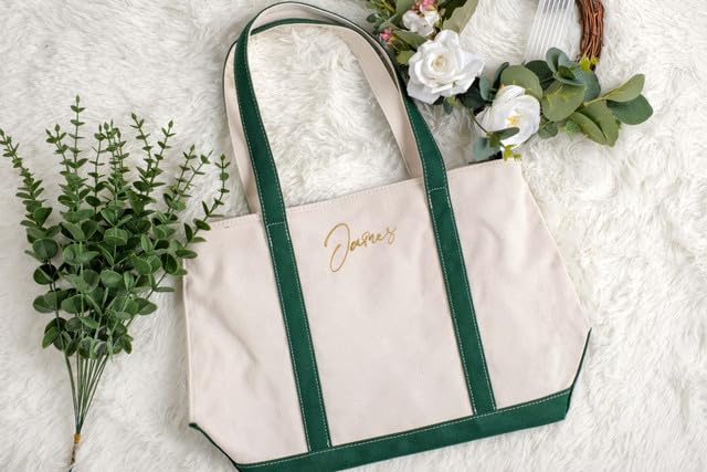 Women's Custom Embroidered Tote Bag with Name, Foldable Tote Bag with Zipper, Suitable for Travel & Work4