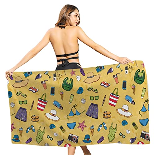 2pc Beach Towel Swim Towel Microfiber Bathrobe Seaside Vacation Towel Quick-Drying Swimming Towel Sports Towel (Color : A, Size : 80x160cm) (A 80x160cm)