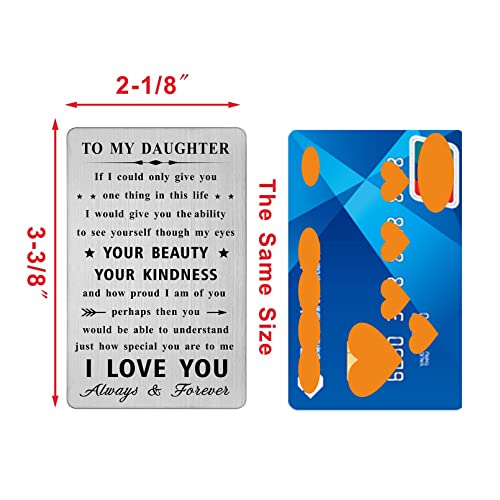 Daughter Mother's Day Gifts from Mom Dad, Daughter Birthday Wedding Engraved Wallet Card Gift2